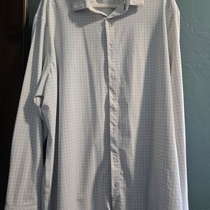 Mizzen+Main Light Gray Checkered Dress Shirt